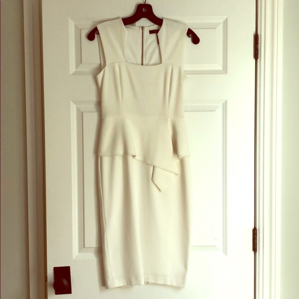 BCBGMaxAzria women’s 0 white dress w peplum detail